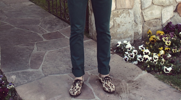 reyal fashion- maroon blazer- teal pants- leopard print sneakers- large black frame glasses
