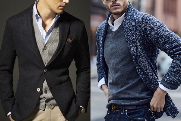 sueter cardigan masculino