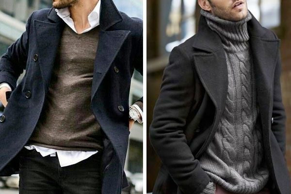 casaco pea coat masculino