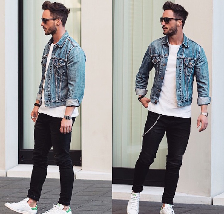 jaqueta jeans masculina looks