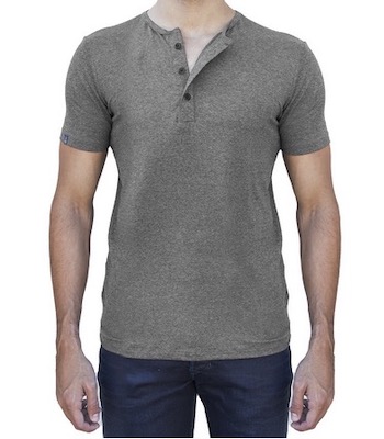 camiseta masculina gola henley