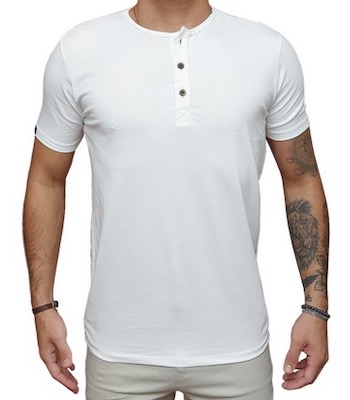 camiseta masculina gola henley