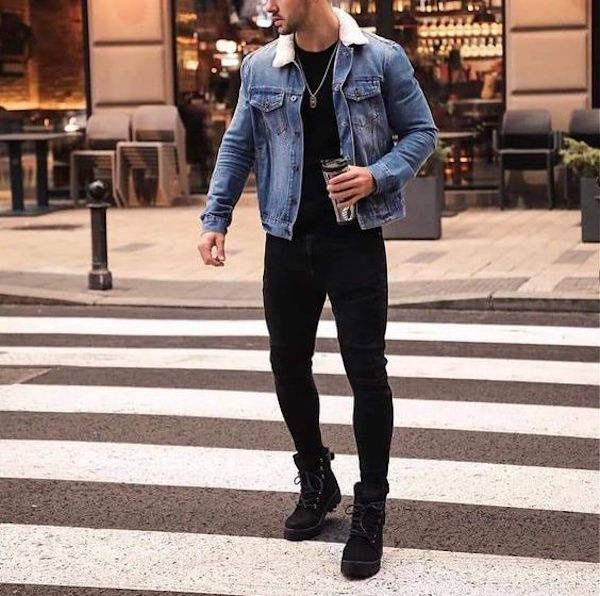 Roupa Social Masculina Moda Masculina Cala Preta Camisa Jeans