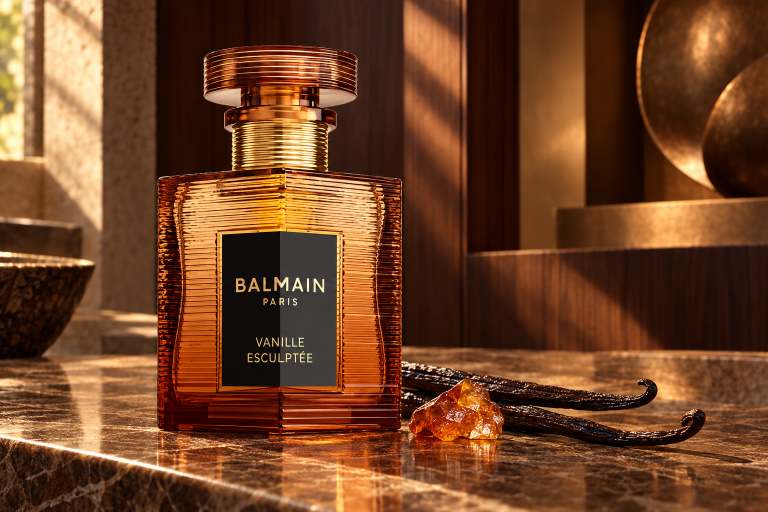 Balmain lança Vanille Esculptée com notas de pimenta rosa e lótus